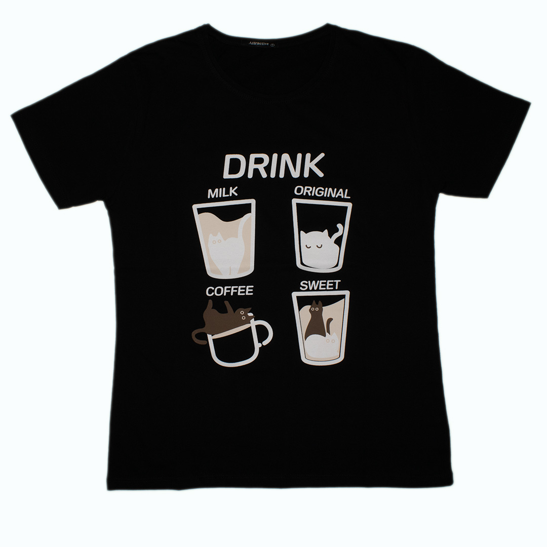 تیشرت مشکی طرح درینک