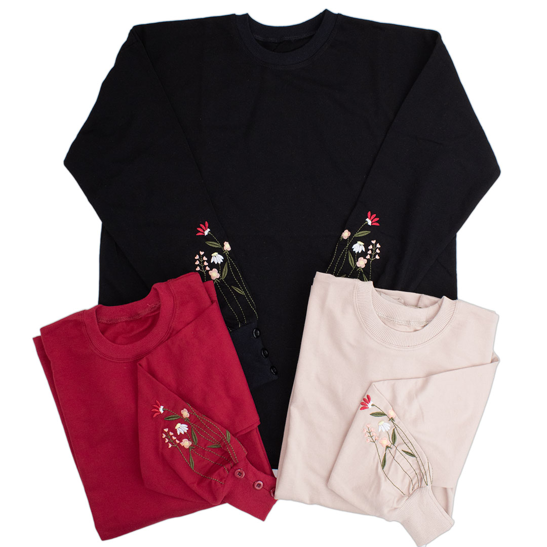 دورس زنانه آستین گلدوزی طرح گلبرگ