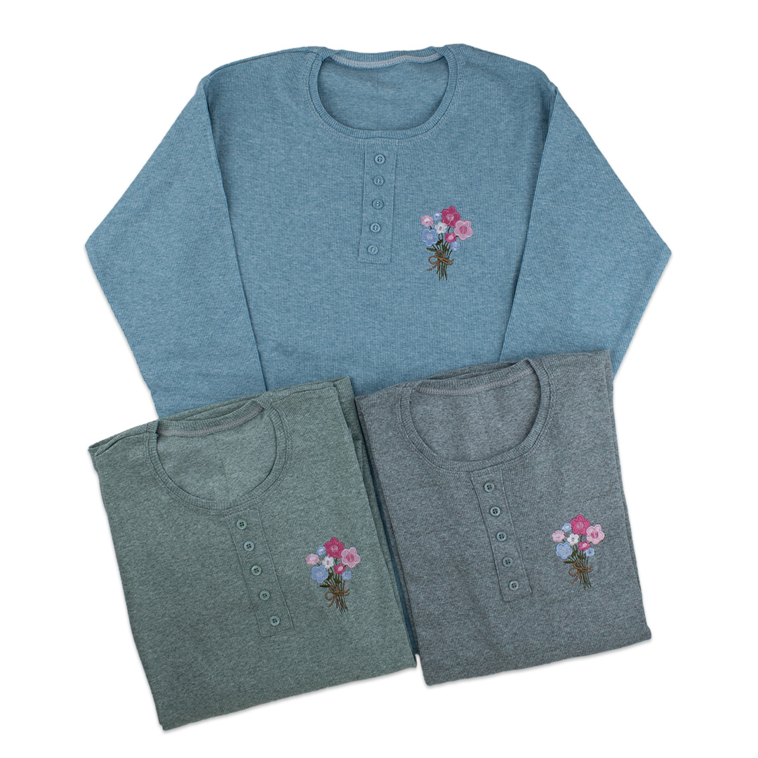 بلوز کبریتی زنانه گلدوزی طرح دسته گل